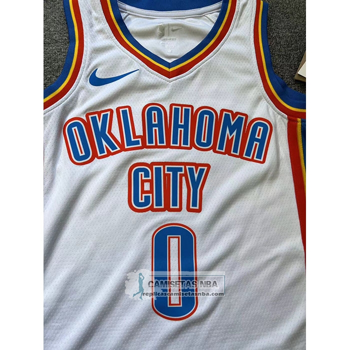 Camiseta Nino Oklahoma City Thunder Russell Westbrook NO 0 Association 2024-25 Blanco